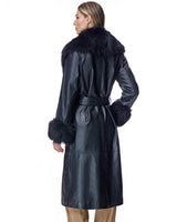 Belted Leather Trench Coat with Toscana Lamb Trim - Maximilian