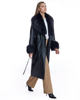 Belted Leather Trench Coat with Toscana Lamb Trim - Maximilian