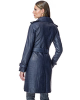 Croc Stamped Leather Trench Coat- Maximilian
