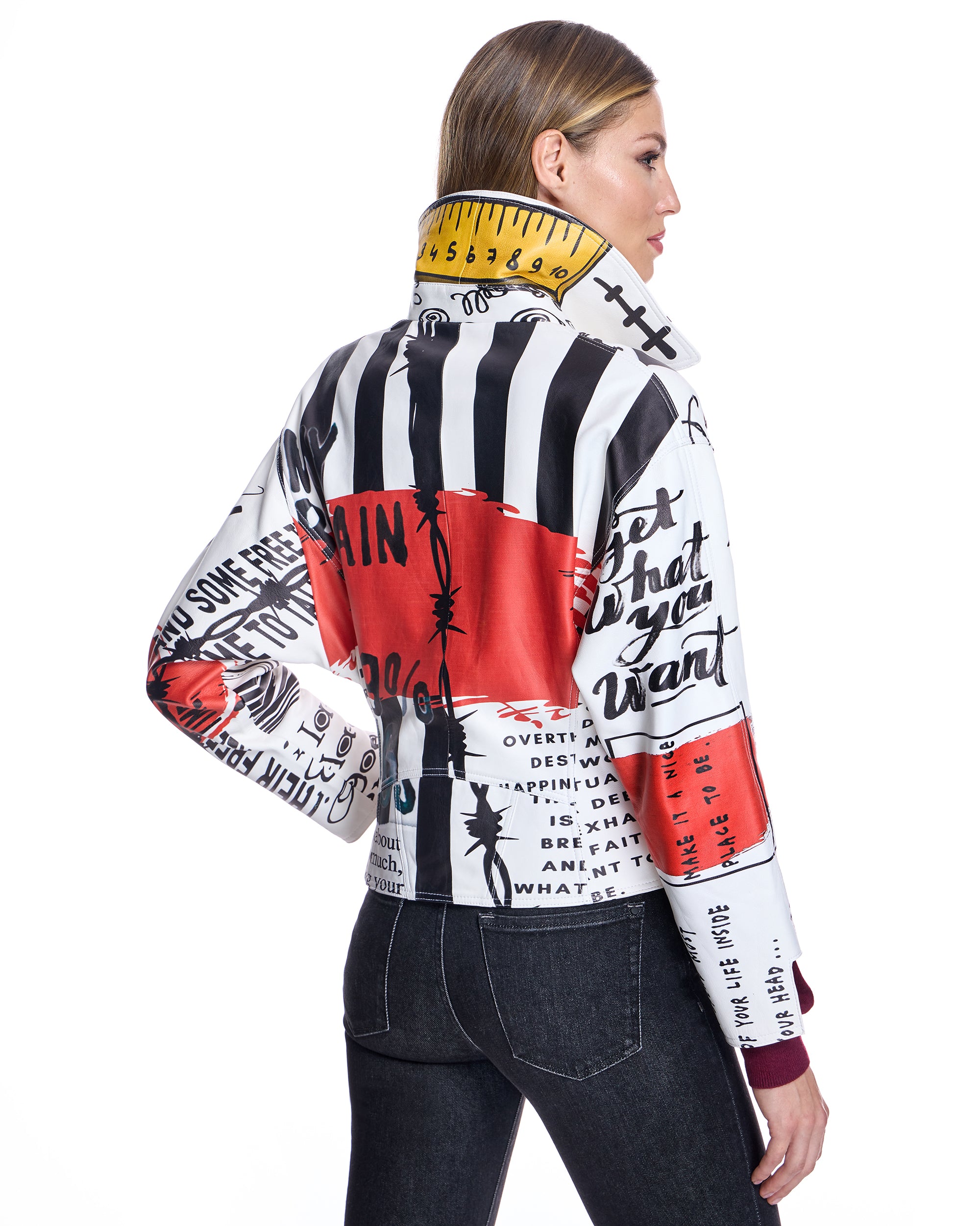 Printed Biker Jacket