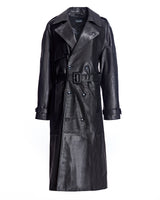 Men's Double Breasted Leather Trench
