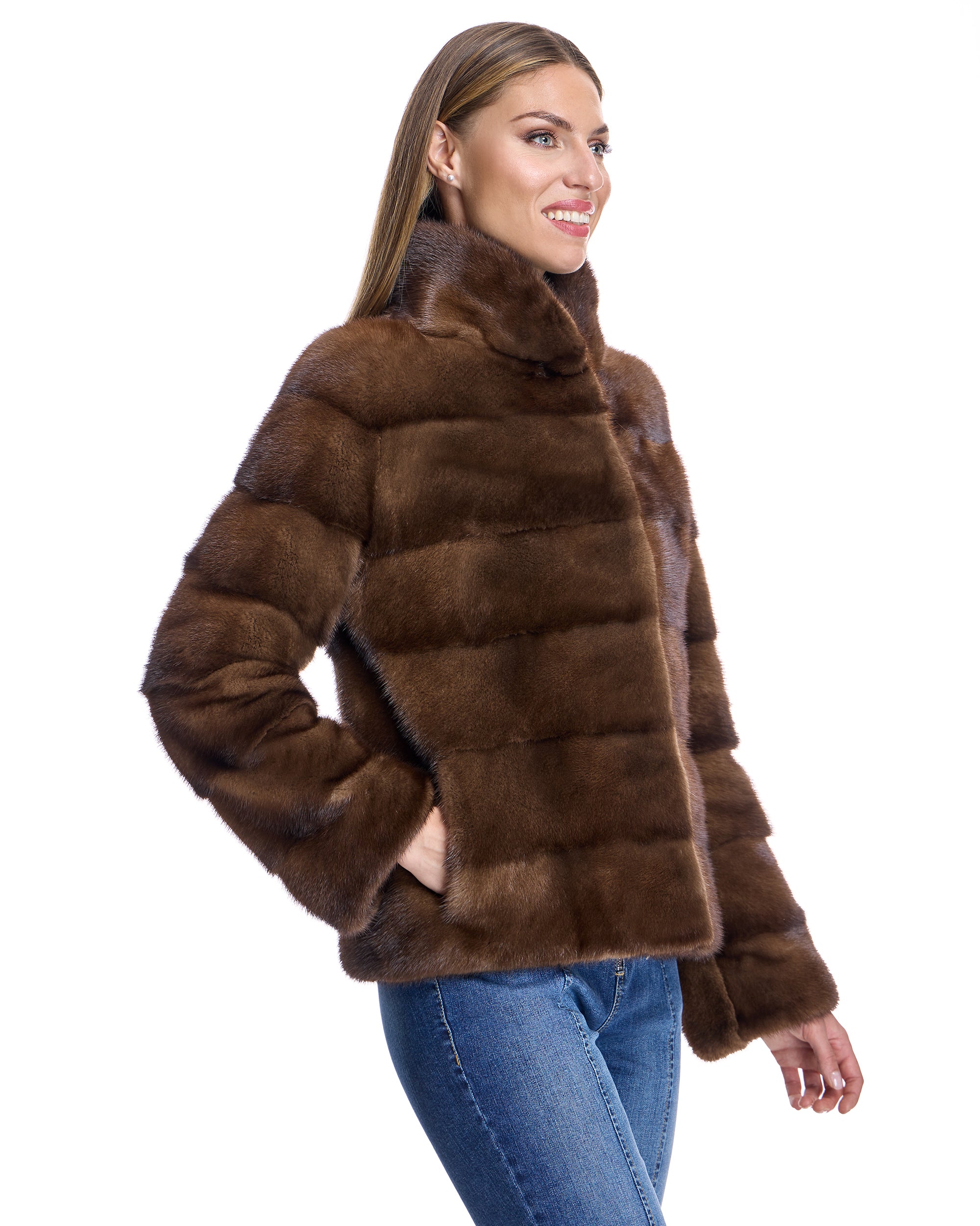 Horizontal Mink Jacket