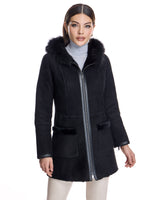 Shearling Lamb Jacket with Toscana Lamb Trim Hood-Maximilian