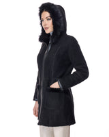 Shearling Lamb Jacket with Toscana Lamb Trim Hood-Maximilian