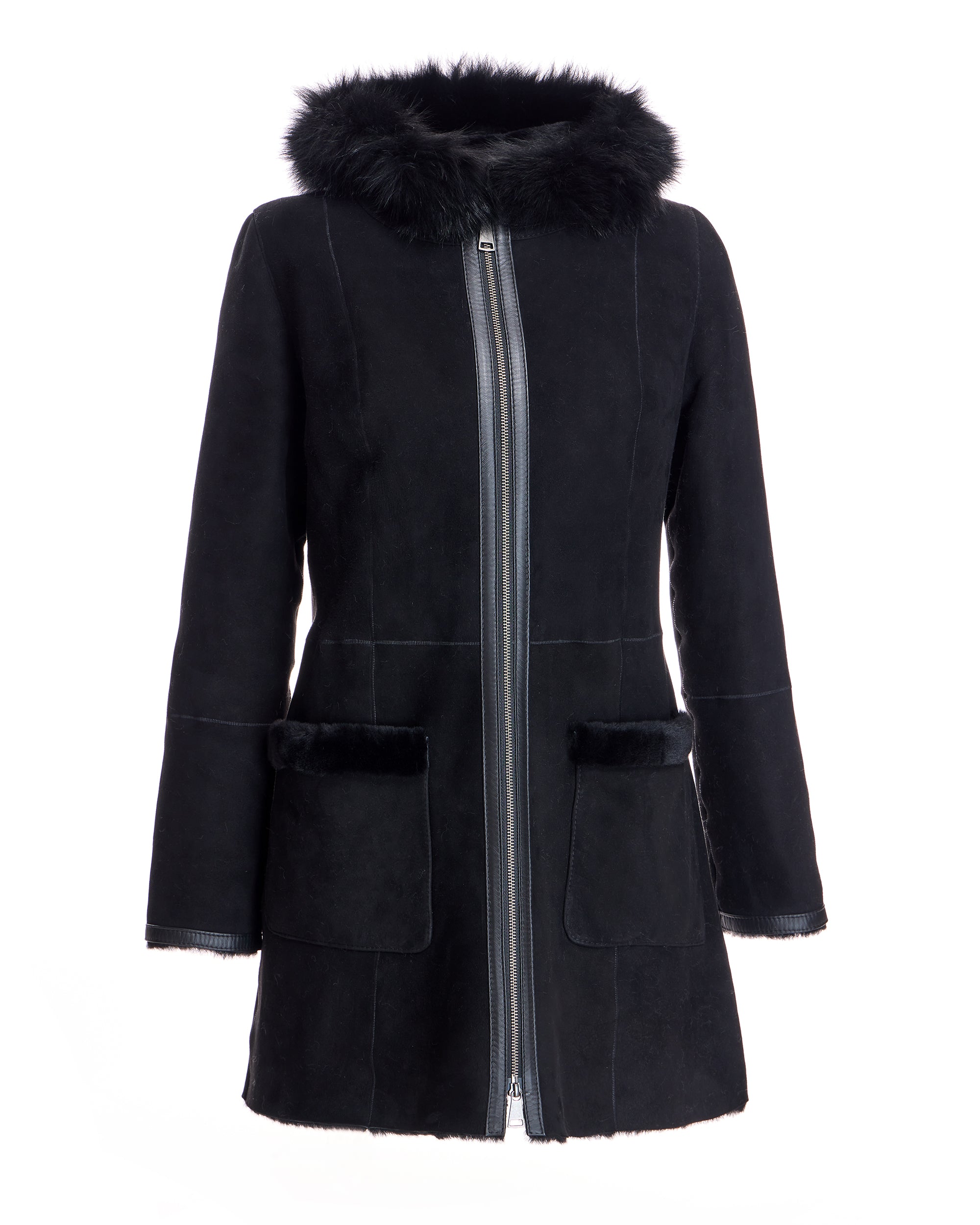 Shearling Lamb Jacket with Toscana Lamb Trim Hood