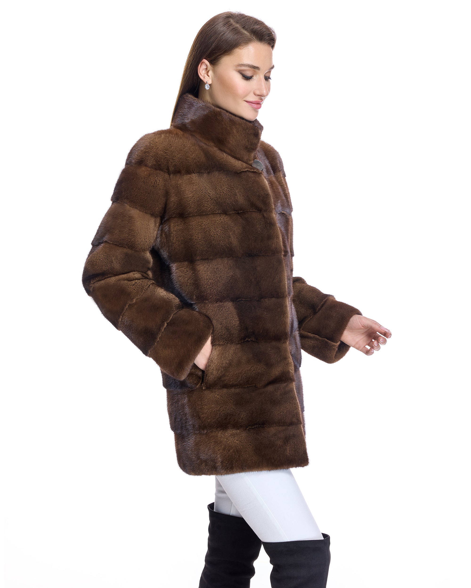 Horizontal Mink Jacket