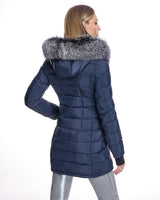 Poly Blend Jacket with Detachable Fox Trimmed Hood