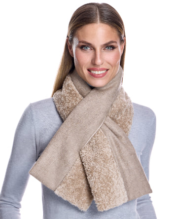 Cashmere Blend and Shearling pull thru Scarf