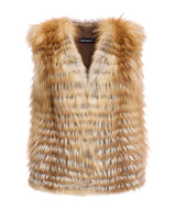 Collarless Feathered Fox Vest