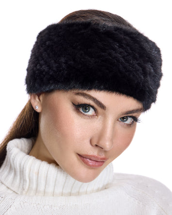 Knitted Mink Headband