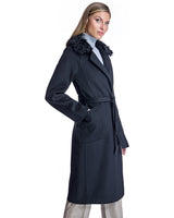 Wool Short Coat with Shearling Collar-Maximilian