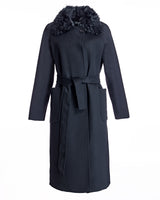 Wool Short Coat with Shearling Collar-Maximilian
