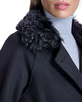 Wool Short Coat with Shearling Collar-Maximilian