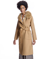 Wool Short Coat with Shearling Collar-Maximilian
