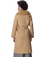 Wool Short Coat with Shearling Collar-Maximilian