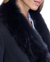 Maximilian Wool Jacket with Detachable Fur Trim