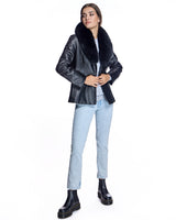 Maximilian Fur-Trimmed Leather Jacket- Maximilian