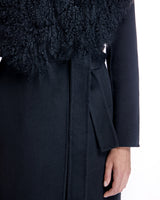 Julia & Stella by Maximilian Wool Wrap Coat With Lamb Collar-Maximilian