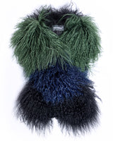 Julia & Stella by Maximilian Color-Block Tibetan Lamb Scarf-Maximilian