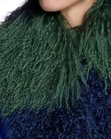 Julia & Stella by Maximilian Color-Block Tibetan Lamb Scarf-Maximilian