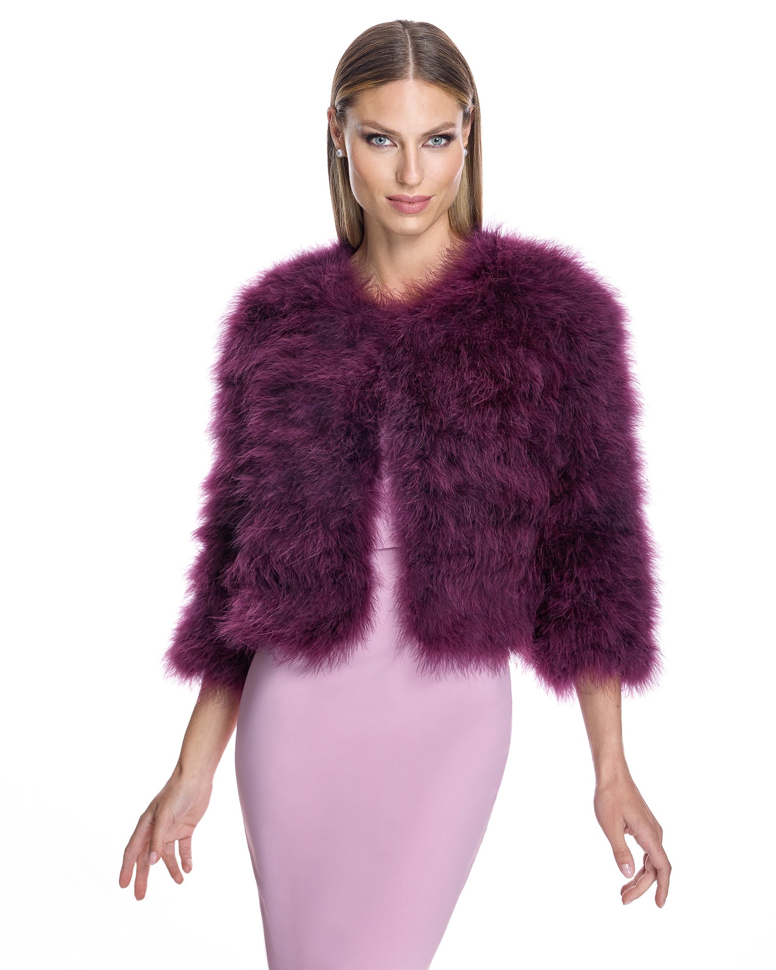 Collarless Feather Bolero-Maximilian