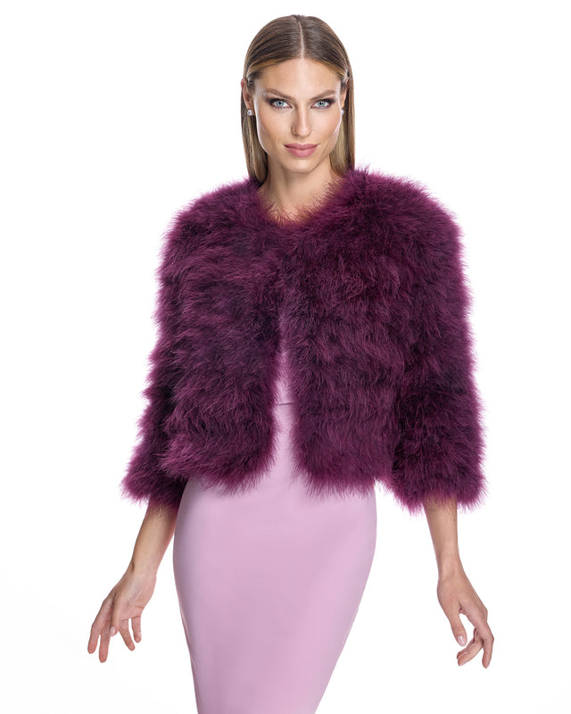 Collarless Feather Bolero-Maximilian