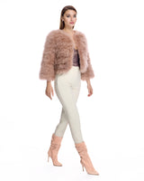 Collarless Feather Bolero-Maximilian