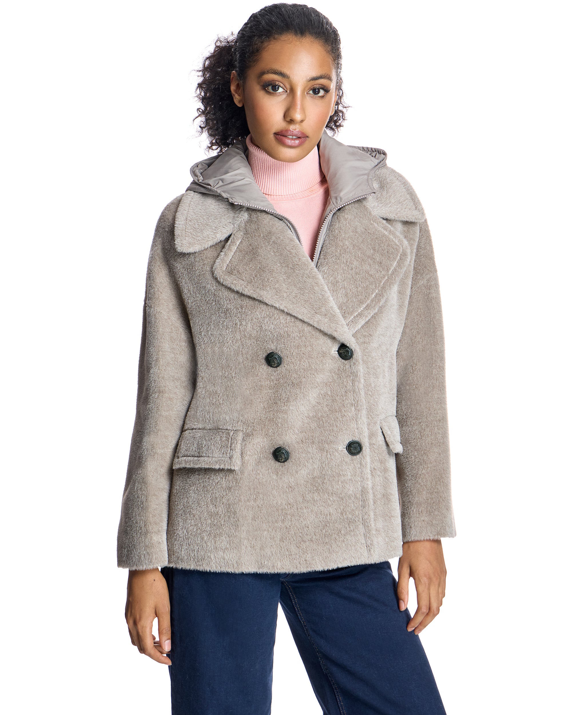 Alpaca Blend Pea Jacket-Maximilian