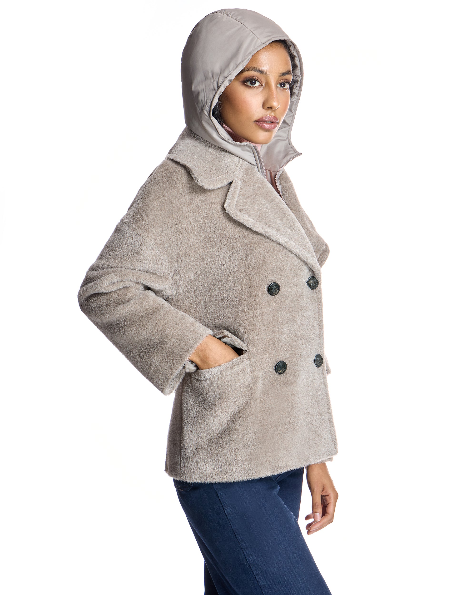 Alpaca Blend Pea Jacket-Maximilian