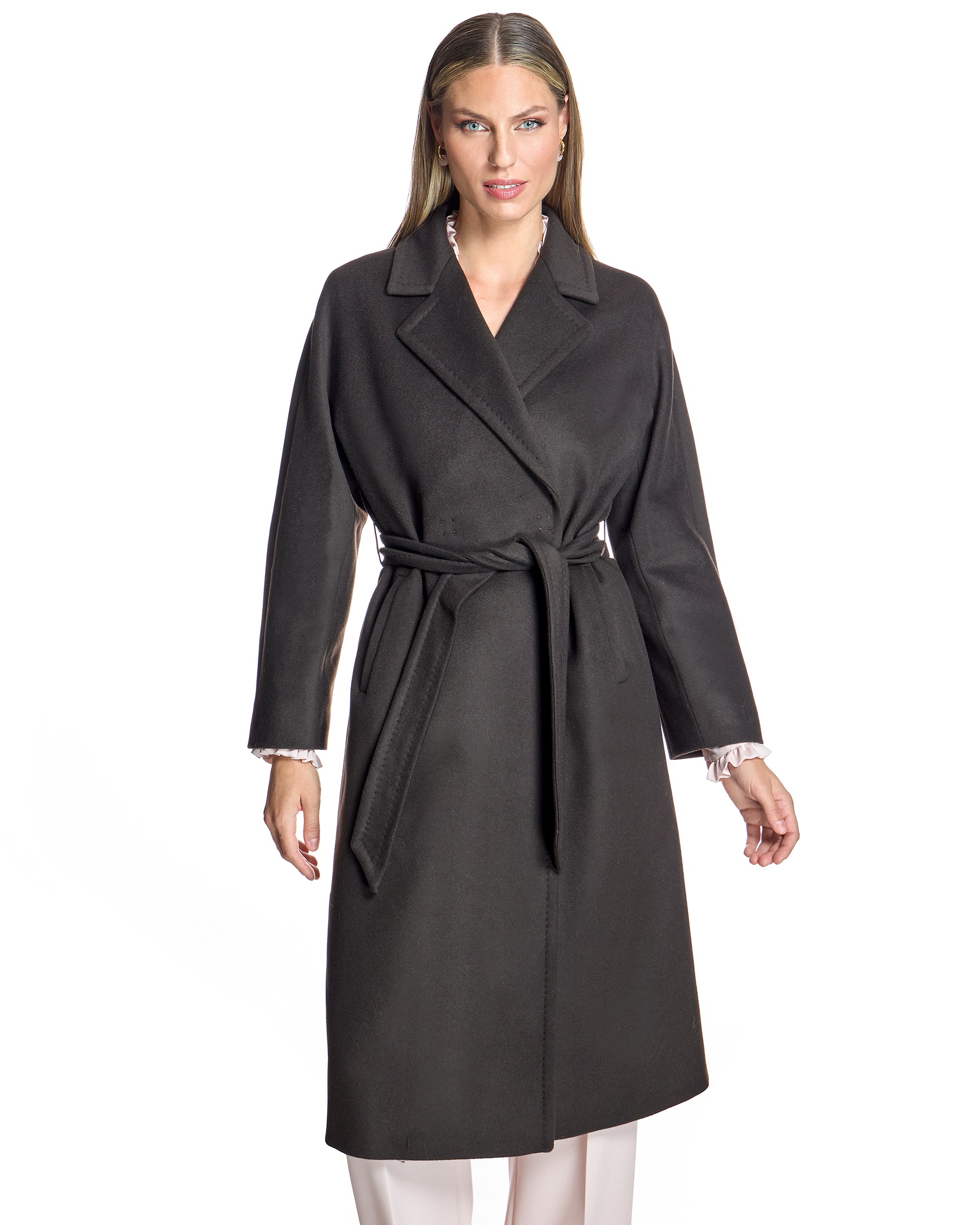 Belted Italian Wool blend Coat-Maximilian