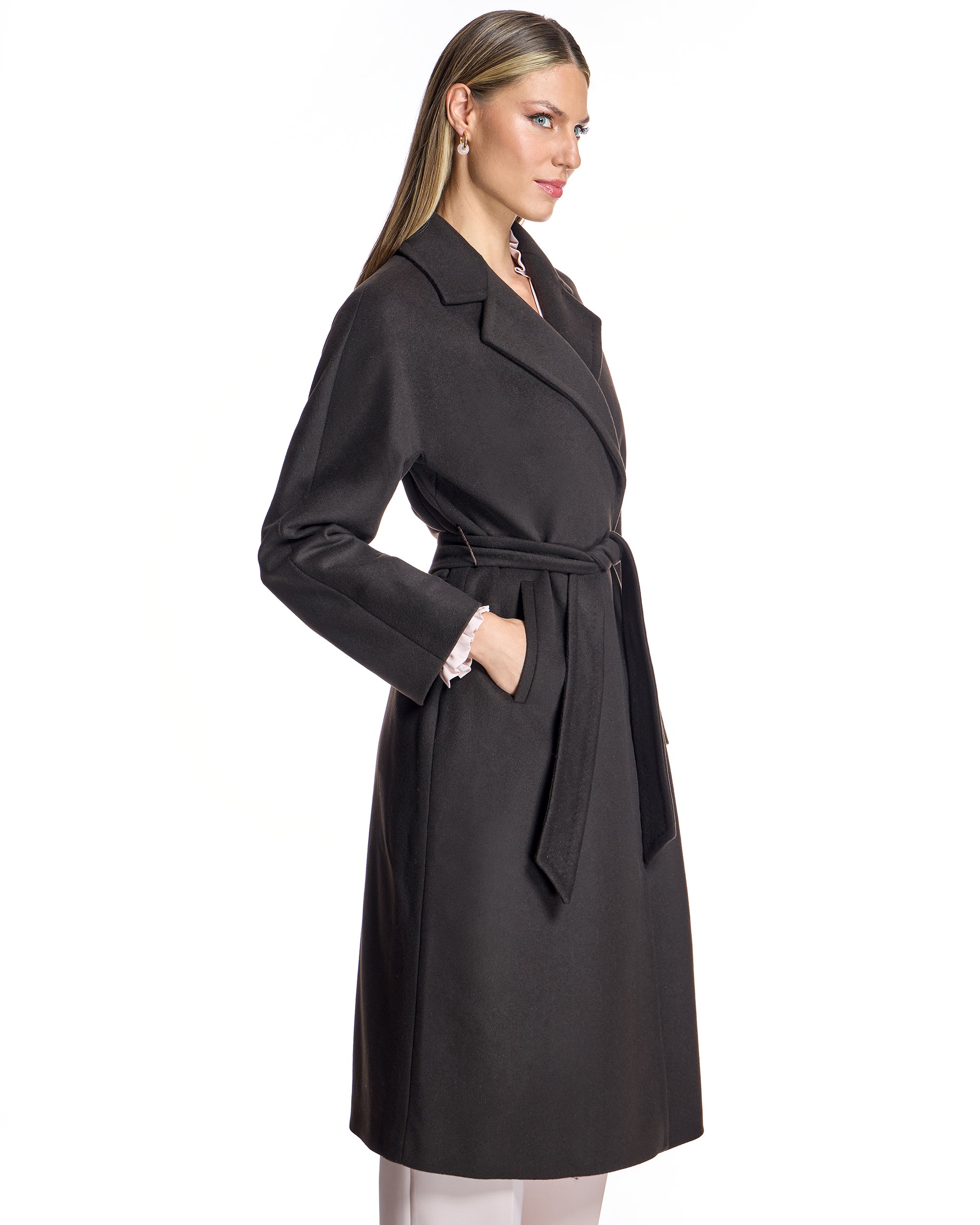 Belted Italian Wool blend Coat-Maximilian