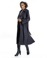 Wool blend Houndstooth Trench-Maximilian