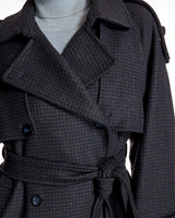 Wool blend Houndstooth Trench-Maximilian