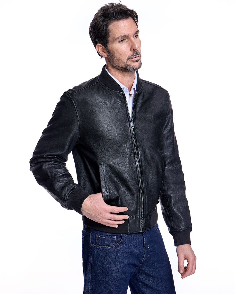 Men's Leather Bomber