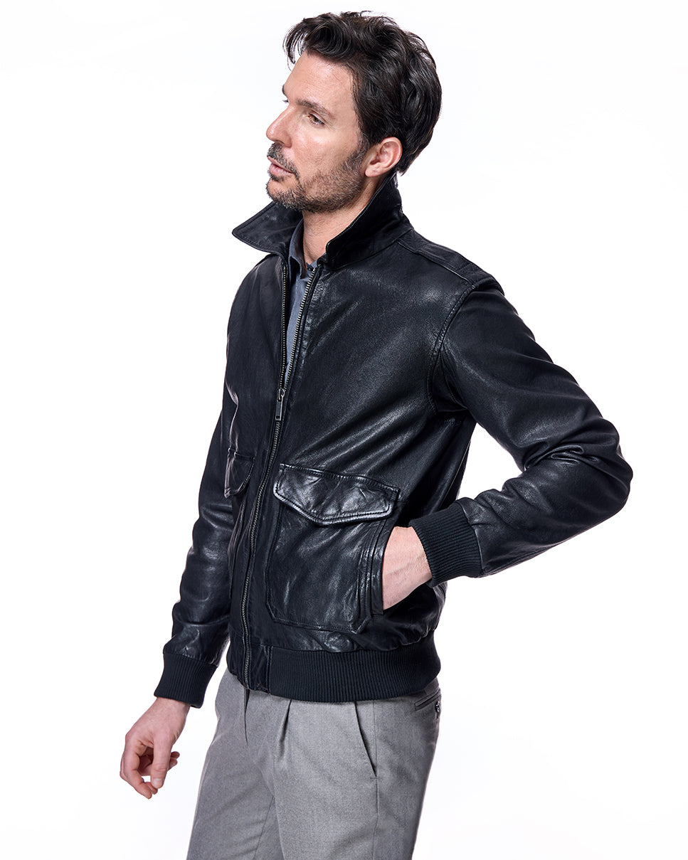 Men's Leather Bomber