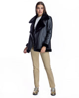 Julia & Stella by Maximilian Shearling Motorcycle Jacket- Maximilian