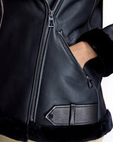 Julia & Stella by Maximilian Shearling Motorcycle Jacket- Maximilian