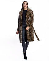 Julia & Stella Animal Printed Shearling Coat-Maximilian