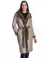 Julia & Stella Animal Printed Shearling Coat-Maximilian