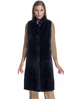 41" long Shearling lamb Reversible Vest-Maximilian