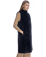 41" long Shearling lamb Reversible Vest-Maximilian