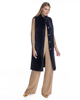 41" long Shearling lamb Reversible Vest-Maximilian