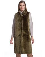 41" long Shearling lamb Reversible Vest-Maximilian