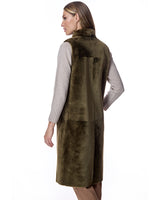 41" long Shearling lamb Reversible Vest-Maximilian