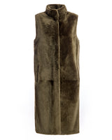 41" long Shearling lamb Reversible Vest-Maximilian