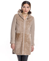 Hooded Shearling Jacket with Zipper-Maximilian