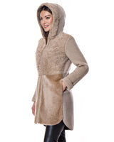 Hooded Shearling Jacket with Zipper-Maximilian