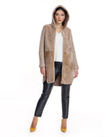 Hooded Shearling Jacket with Zipper-Maximilian