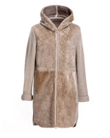 Hooded Shearling Jacket with Zipper-Maximilian