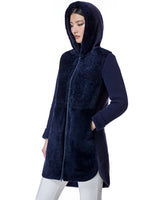 Hooded Shearling Jacket with Zipper-Maximilian